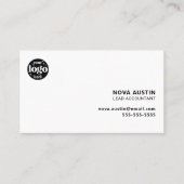 プロフェッショナルシンプルホワイトロミニマルゴ付きデザイン 名刺 (正面)