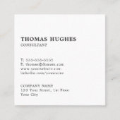 プロフェッショナルシンプルホワエレガントイトコンサルタント スクエア名刺 (正面)