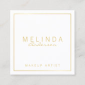 プロフェッショナルシンプルホワモダンイトと金ゴールド スクエア名刺 (正面)