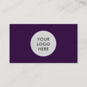 プロフェッショナルシンプルミッドナイトパープルロゴQRコード 名刺 (正面)