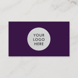 プロフェッショナルシンプルミッドナイトパープルロゴQRコード 名刺