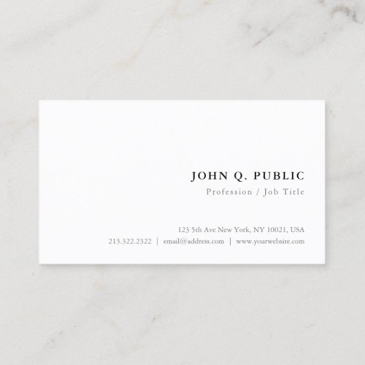 プロフェッショナルシンプルミニマモダンリストテンプレート 名刺 (裏面)