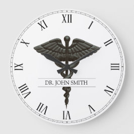 プロフェッショナルシンプルメディカルカデュセス白黒 ラージ壁時計