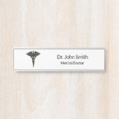 プロフェッショナルシンプルメディカルカドゥセウス白黒 サインプレート (正面)