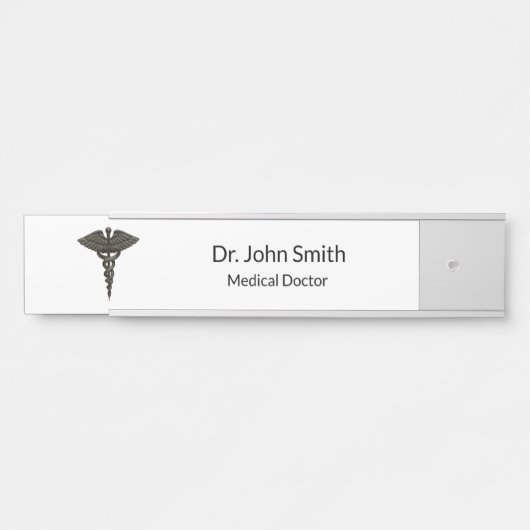 プロフェッショナルシンプルメディカルカドゥセウス白黒 サインプレート (正面)