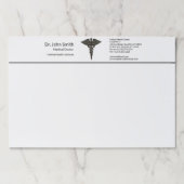 プロフェッショナルシンプルメディカルカドゥセウス白黒 ペーパーパッド (正面)