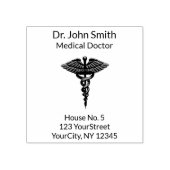 プロフェッショナルシンプルメディカルカドゥセウス白黒 ラバースタンプ (インプリント)