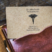 プロフェッショナルシンプルメディカルカドゥセウス白黒 ラバースタンプ