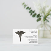 プロフェッショナルシンプルメディカルカドゥセウス白黒 予約カード (スタンド正面)