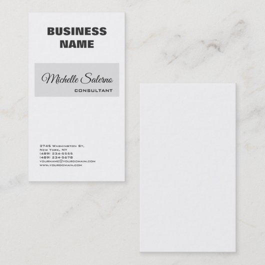 プロフェッショナルシンプルモダンのエレガント手書き 名刺 (正面/裏面)