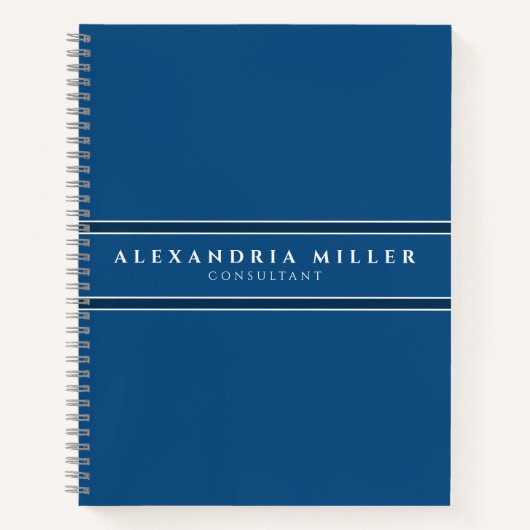 プロフェッショナルシンプルモダンクラシックブルーストライプ ノートブック (正面)