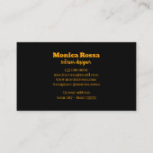 プロフェッショナルシンプルモダンネオンオレンジブラック 名刺 (裏面)