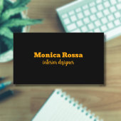 プロフェッショナルシンプルモダンネオンオレンジブラック 名刺