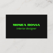 プロフェッショナルシンプルモダンネオングリーンブラック 名刺 (正面)