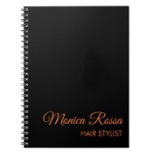 プロフェッショナルシンプルモダンネオンコーラルブラック ノートブック (正面)