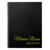 プロフェッショナルシンプルモダンネオンチャートレウズブラック ノートブック (正面)