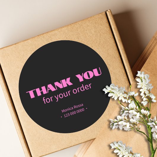 プロフェッショナルシンプルモダンネオンピンクブラック ラウンドシール