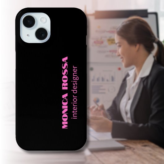 プロフェッショナルシンプルモダンネオンピンクブラック Case-Mate iPhoneケース
