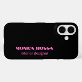 プロフェッショナルシンプルモダンネオンピンクブラック Case-Mate iPhoneケース (裏面 (横))