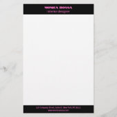 プロフェッショナルシンプルモダンネオンピンク紙 便箋 (正面)