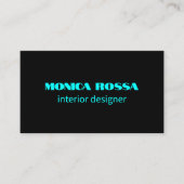 プロフェッショナルシンプルモダンネオンブルーブラック 名刺 (正面)