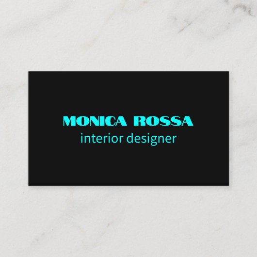 プロフェッショナルシンプルモダンネオンブルーブラック 名刺 (正面)