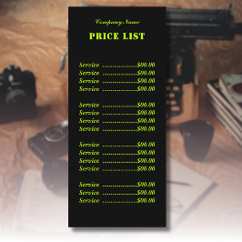 プロフェッショナルシンプルモダンネオンライム価格表 メニュー