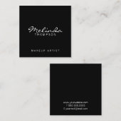 プロフェッショナルシンプルモダン白黒 スクエア名刺 (正面/裏面)