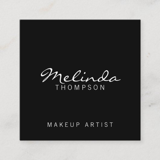 プロフェッショナルシンプルモダン白黒 スクエア名刺 (正面)