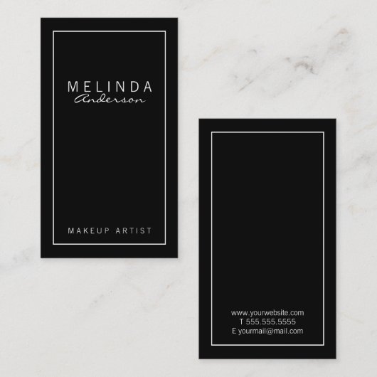 プロフェッショナルシンプルモダン白黒 名刺 (正面/裏面)