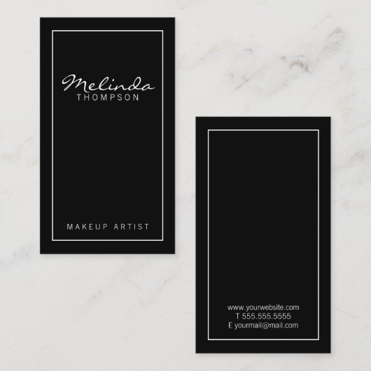 プロフェッショナルシンプルモダン白黒 名刺 (正面/裏面)