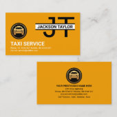 プロフェッショナルシンプルモノグラムイエロータクシーキャブ 名刺 (正面/裏面)