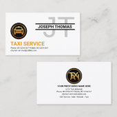 プロフェッショナルシンプルモノグラムイエロータクシー 名刺 (正面/裏面)