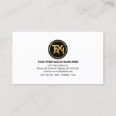 プロフェッショナルシンプルモノグラムイエロータクシー 名刺 (裏面)