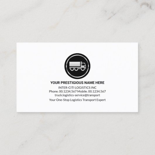 プロフェッショナルシンプルモノグラムシルバートラック 名刺 (裏面)