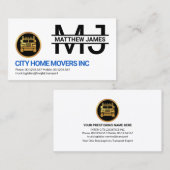 プロフェッショナルシンプルモノグラム金ゴールドトラック 名刺 (正面/裏面)