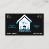 プロフェッショナルシンプルロゴ清掃サービスブラック 名刺 (正面)