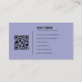 プロフェッショナルシンプルロゴQRコードラベンダー会社 名刺 (裏面)