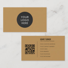 プロフェッショナルシンプルロゴQRコード金ゴールド会社 名刺