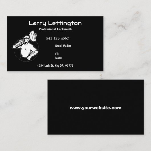 プロフェッショナルシンプルロックスミスの名刺 名刺 (正面/裏面)