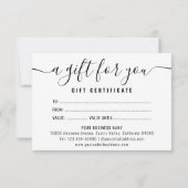 プロフェッショナルシンプル事業ロゴギフト券 (裏面)