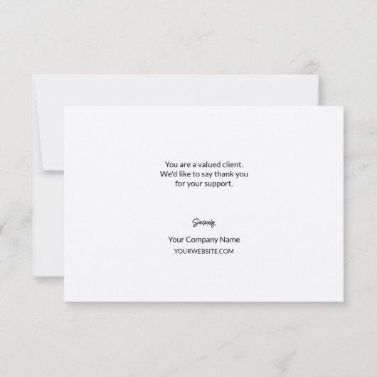 プロフェッショナルシンプル企業のお客様の評価 サンキューカード (裏面)