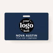 プロフェッショナルシンプル会社ロゴ従業員スタッフID バッジ (正面)