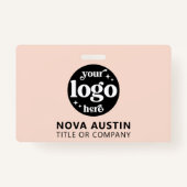 プロフェッショナルシンプル会社ロゴ従業員スタッフID バッジ (正面)