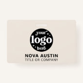 プロフェッショナルシンプル会社ロゴ従業員スタッフID バッジ (正面)