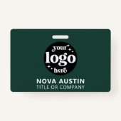 プロフェッショナルシンプル会社ロゴ従業員スタッフID バッジ (正面)