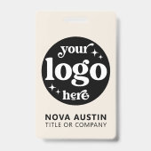 プロフェッショナルシンプル会社ロゴ従業員スタッフID バッジ (裏面)