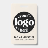 プロフェッショナルシンプル会社ロゴ従業員スタッフID バッジ (正面)