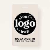 プロフェッショナルシンプル会社ロゴ従業員スタッフID バッジ (裏面)