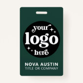 プロフェッショナルシンプル会社ロゴ従業員スタッフID バッジ (正面)